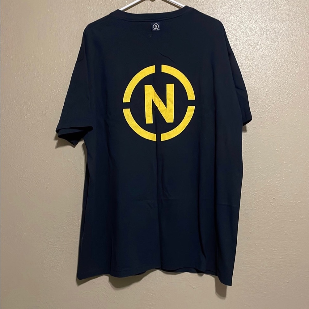 Vintage USA Made Nautica Jeans Co Navy Blue Graphic Short Sleeve T-Shirt Men’s L